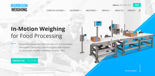 Website design and development for industrial manufacturing company
