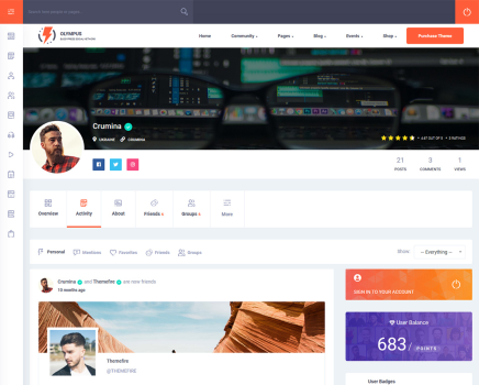 Olympus - Powerful BuddyPress Theme for Social Networking