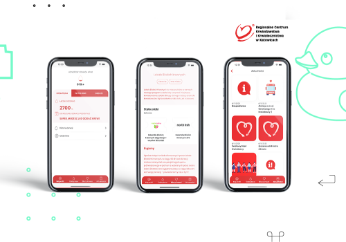 Mobile app for blood donors (RCKiK Katowice)