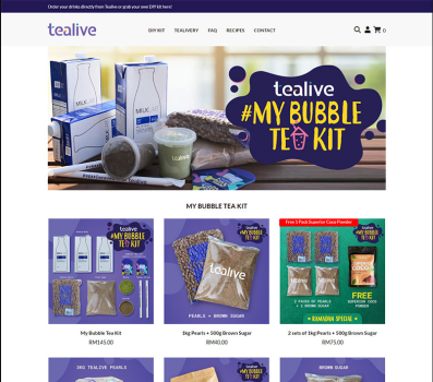 Tealive ecommerce shopping for ready made products