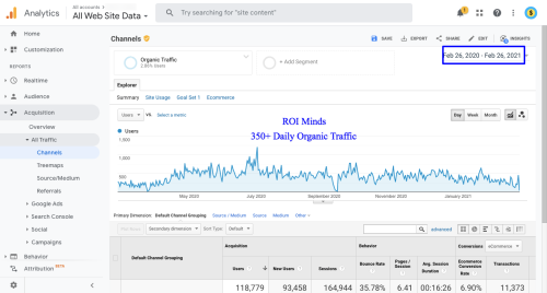 SEO Organic Traffic Increase