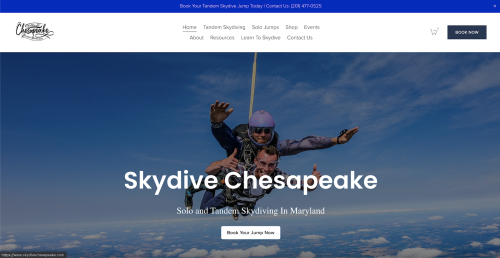 SEO + PPC Management for Skydive Chesapeake