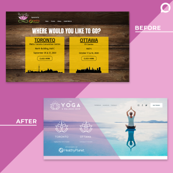 Web design for The Yoga & Wellness Show