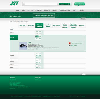 JST Deutschland, Corporate Website, B2B