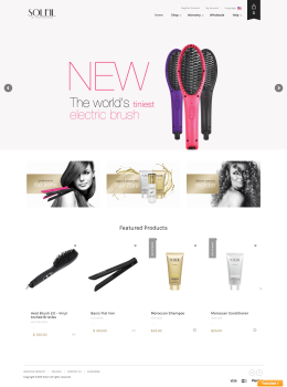 Soleil Hair Tools Website Design and Development