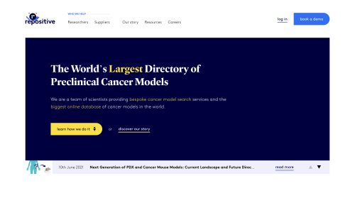 Conversion Optimised Site For The World’s Largest Directory Of Preclinical Cancer Models