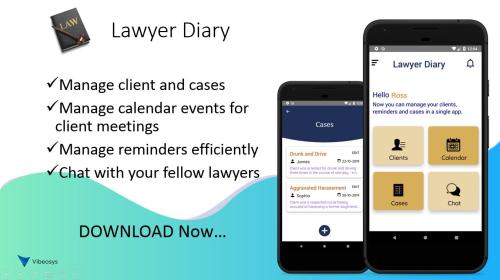 Lawyer diary from Vibeosys Software