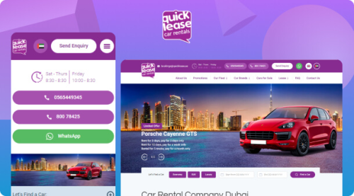 Custom Web Design for QuickLease Car Rental