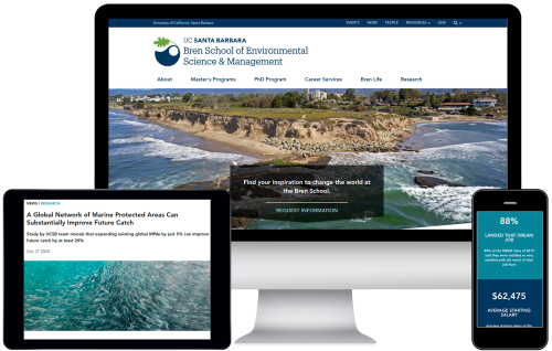 Refresh of UCSB's Bren School's website on Drupal 8 sees immediate results