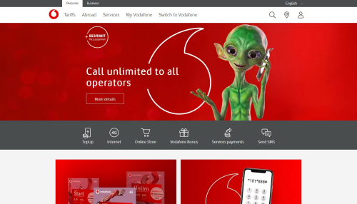 Website-Entwicklung für den Mobilfunkanbieter Vodafone Ukraine