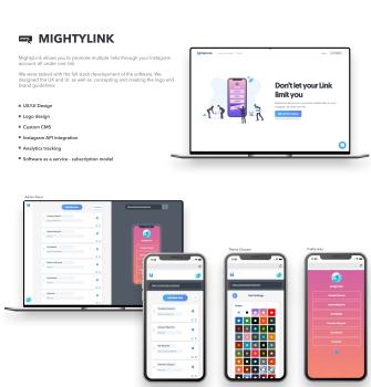 MightyLink - Full UX/UI design + Full Stack Build