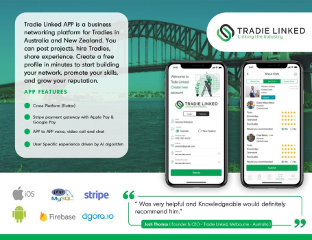 Flutter APP for Tradies Market Place in Australia and New Zealand