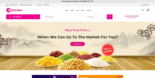 Britester Ecommerce Errand Website
