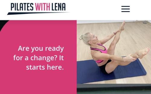 Branding and booking page for Pilates instructor