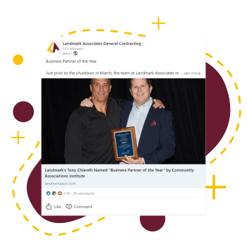 Landmark Associates General Contracting LinkedIn Post