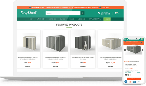 Magento ecommerce – Garden sheds