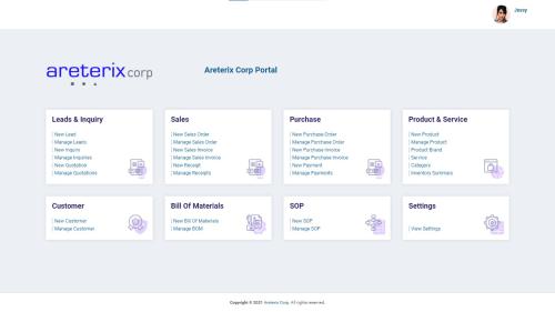 ERP - Dashboard Menu