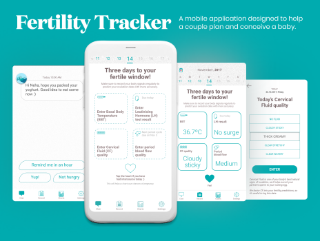 Fertility tracker mobile application designed to help a couple plan and conceive a baby.