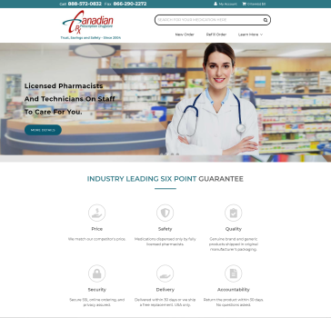 E-commerce Website Design For Canadian Prescription Drug Store