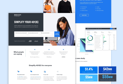 401(k) Investment Landing Page