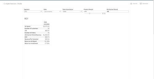 Ecommerce ROI Sample