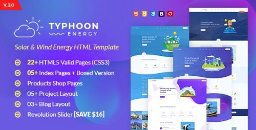 Typhoon - Solar & wind Energy HTML Template