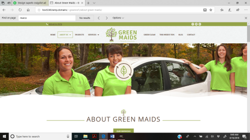 Residentail Cleaning Company web design