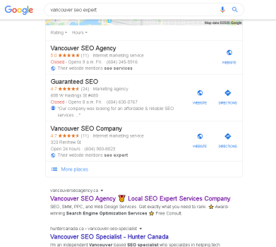 Rank #1 — "Vancouver SEO Experts"
