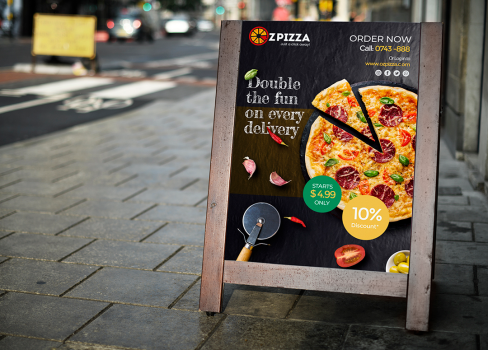 OZ Pizza Wooden Standee