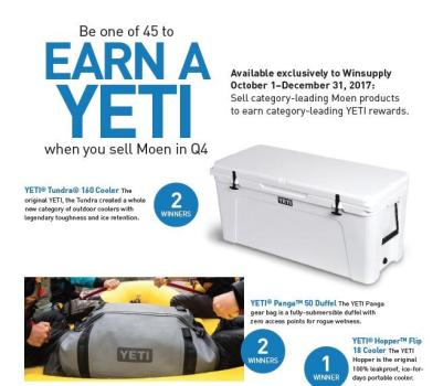 Moen Earn A YETI Sales Contest
