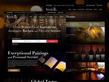 The Vineyard Wine Bar & Bistro Website Design