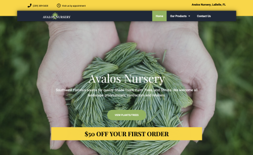 Website design for Florida Plant nursery