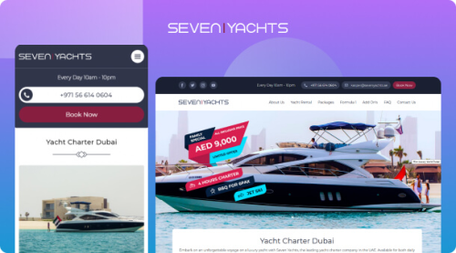 Custom Web Design for Seven Yachts