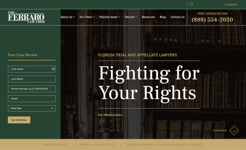 The Ferraro Law Firm New Web Implementation