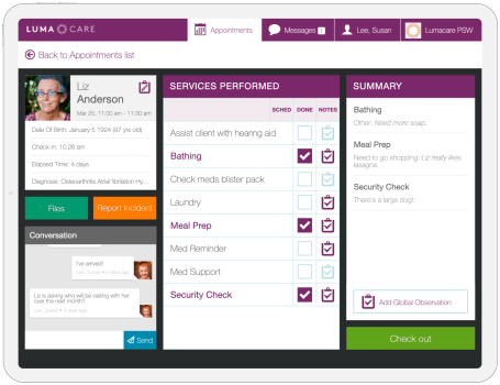 Lumacare Home Visit Application