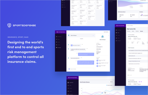 Sportsdefense. Insurance, sport, SAAS. (U/UX design, illustrations)