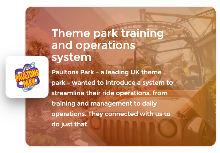 Theme park training and operations system
