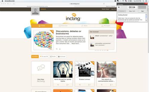 Incling. Cross-platform screen recording app
