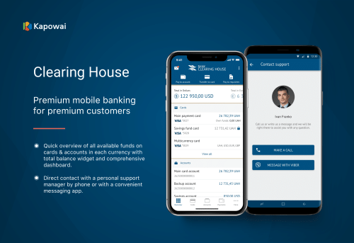 Clearing House - Premium mobile banking for premium customers