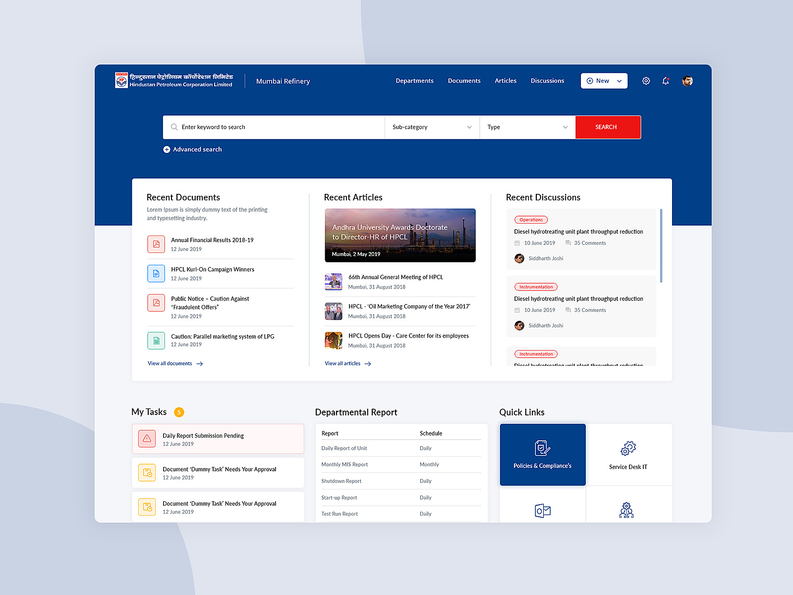 Web Development for HPCL