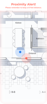 Social Distancing Bluetooth Beacon Integrated Mobile App