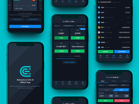 Mobile Application Design for Crypto Exchange CEX.IO