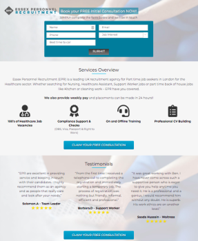 Online Advertising Landing Page