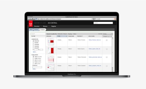 ADOBE - Interface design + UX design