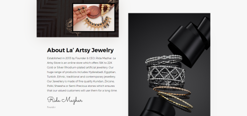 Ecommerce Development for La' Artsy Jewelry Store