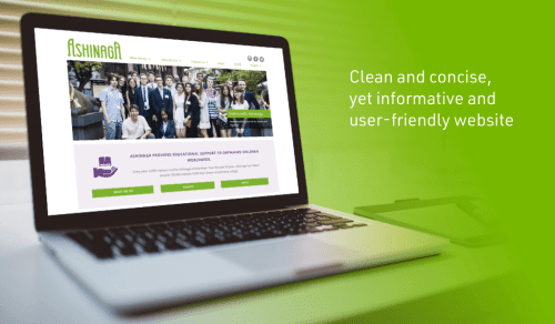 Website and content creation services for Ashinaga