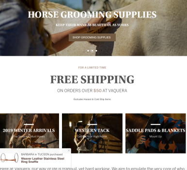 Vaquera Horse Mobile-optimierte Website
