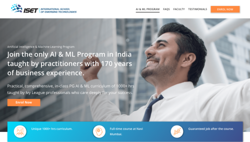 ISET Post-graduate AI & ML Certification Program
