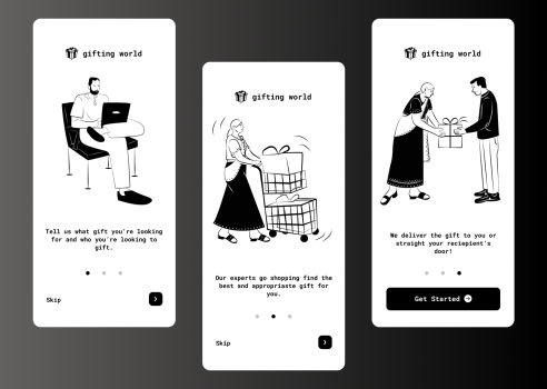 The Minimalist Onboarding Process UI of a Gifting App