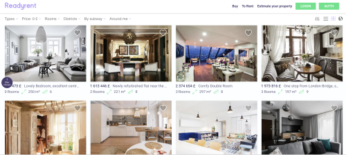 Readyrent is a online platform for buy/rent apartments, places, homes.